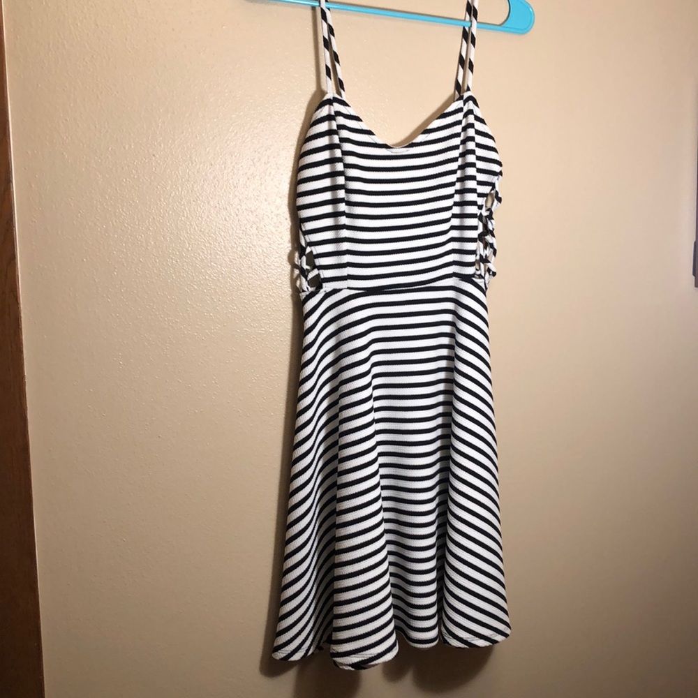 Worn Once Charlotte Russe Black/White Stripe Dress
